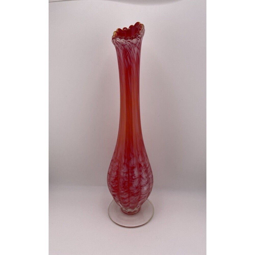 Hand Blown Glass Vase Pink